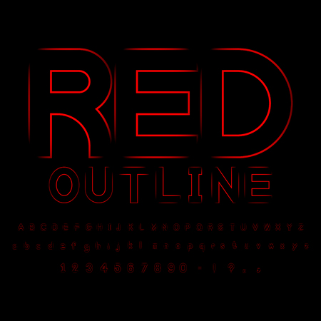 Red out line font vectorのイラスト素材