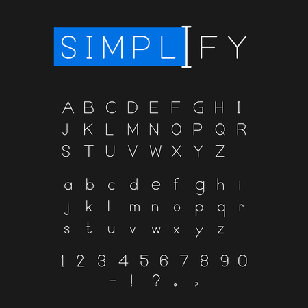 Simplify font vector in vlack backgroundのイラスト素材