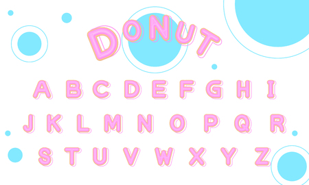 Sweet Donut font uppercase vectorのイラスト素材