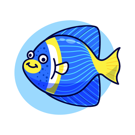 Cute sea fish isolated vectorのイラスト素材