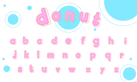 Sweet donut font lowercase vectorのイラスト素材