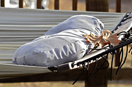 My hammock on the dock in late fall.  Dreams of another summer to come.