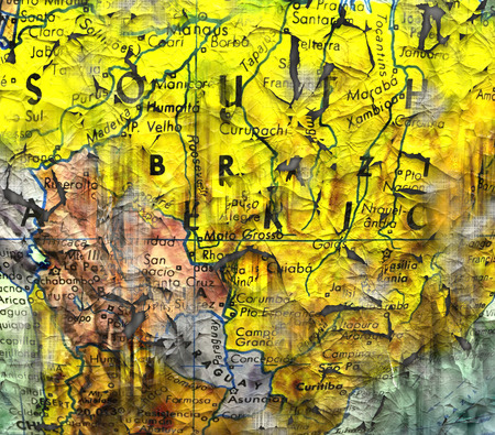 A messy wrinkled map for a background or wallpaper.
