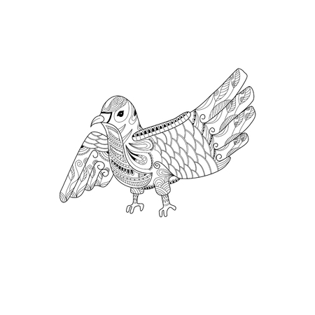 Handdrawn bird for coloring book.vector illustration.のイラスト素材