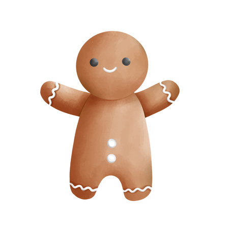 Gingerbread man collection. Christmas icon. Holiday winter
symbols. Festive treats. Christmas cookies, sweets. Merry
christmas and Happy New Year. Vector.のイラスト素材