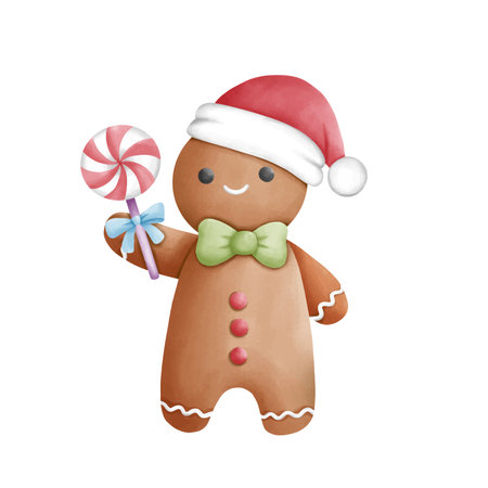Gingerbread man collection. Christmas icon. Holiday winter
symbols. Festive treats. Christmas cookies, sweets. Merry
christmas and Happy New Year. Vector.のイラスト素材