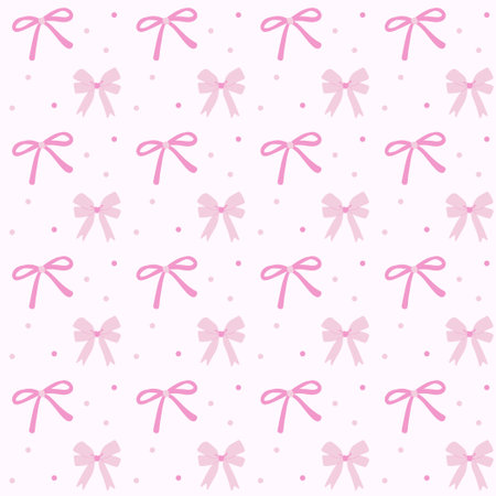 Whimsical Coquette Valentine's Ribbon Bow Seamless Pattern, Valentine's Ribbon Bow,Printable Repeat Digital Paper Backgroundのイラスト素材