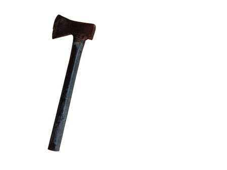 old axe isolated on white backgroundの写真素材