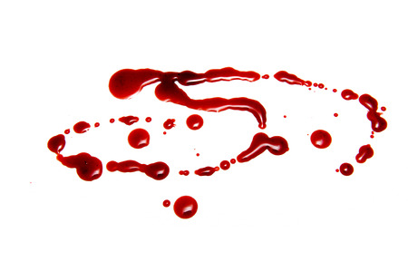 Drops of blood on a white background.の写真素材