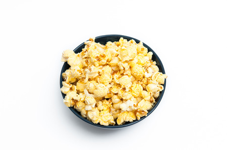 Popcorn is delicious. In the cupの写真素材