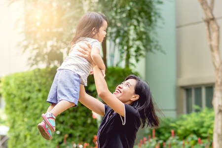 Mother and daughter, play happily.の写真素材