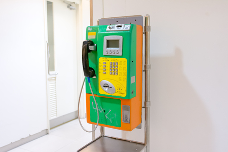 Public telephone, coin operated.の写真素材