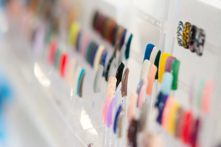 Fake nails, available to customers choose. In the beauty salonの写真素材
