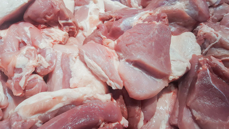 Red pork, sold in the marketの写真素材