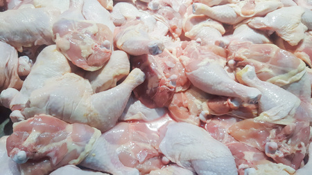 Chicken Drumstick, Raw chicken calves sold in the market.の写真素材