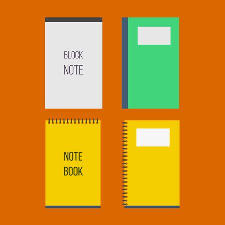 Notebooks and Spiral Notebookのイラスト素材