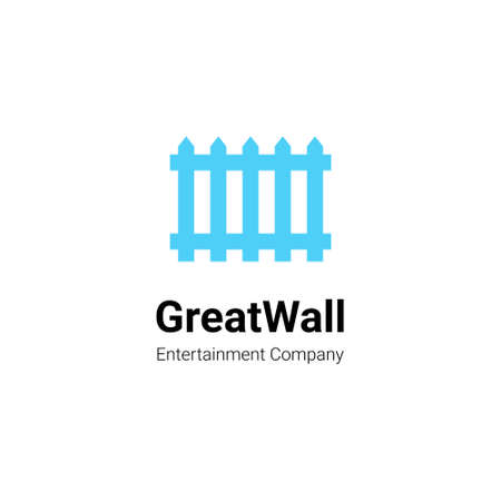 great wall logo concept in blue with textのイラスト素材