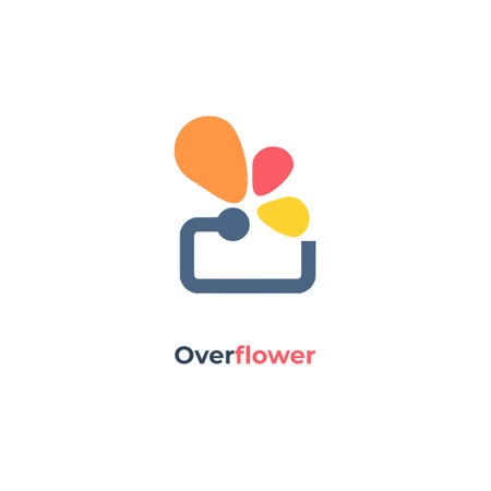 Overflow - Features an abstract community discussion exchange logo template vector icon.のイラスト素材