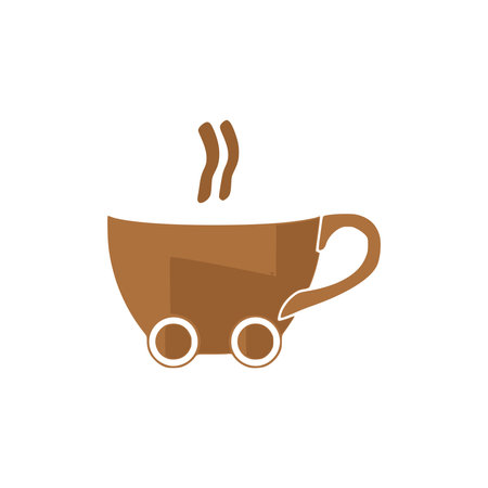 Logo template for coffee shops, featuring a cup of tea or coffee.のイラスト素材