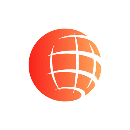 Template for globe logo design. Vector icon of the Earth. Logo concept resembling a basketball ball.のイラスト素材