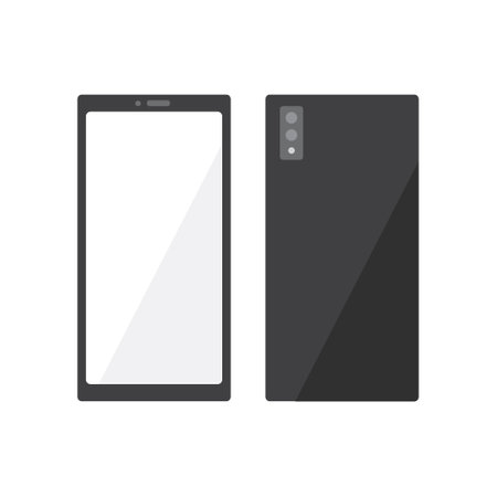 Smartphone mockup with blank screen. Vector illustration in flat styleのイラスト素材