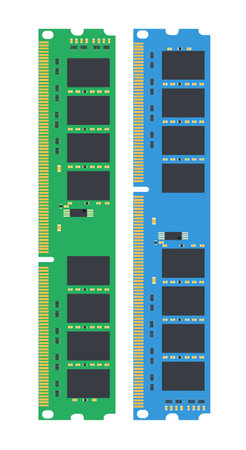 RAM or random access memory image. Computer memory icon. Vector illustration.