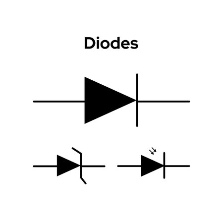 Diode icon on white background. Flat vector illustration.のイラスト素材