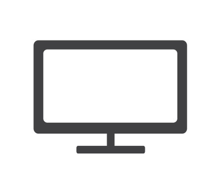 Computer monitor icon in flat style. Monitor vector illustration on white isolated background. Monitor business concept.のイラスト素材