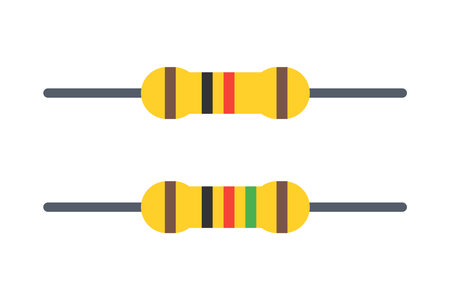 Vector illustration of a set of resistors 4 bands and 5 bands colorのイラスト素材