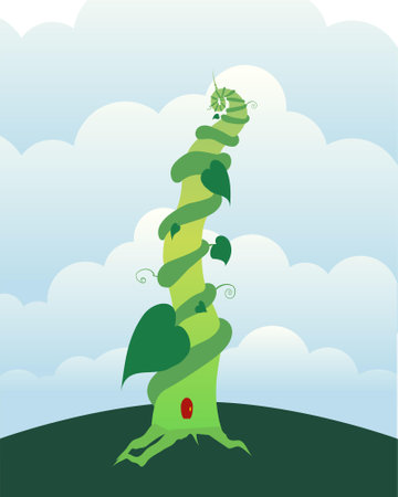 Bean tree tall into the sky. Legends story. Vector illustration.のイラスト素材