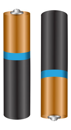 AAA Batteries on a white background. Vector illustration. Clipart image.のイラスト素材
