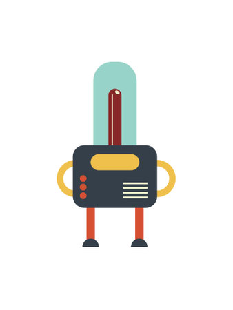 Bulb Robot Illustration Representing Futureのイラスト素材