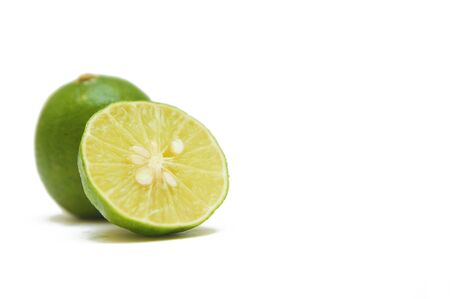lime over white backgroundの写真素材
