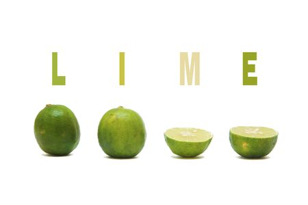 lime over white backgroundの写真素材