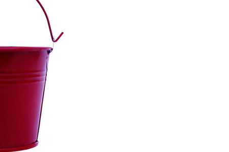 half of bucket shown over white backgroundの写真素材