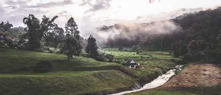 Waterfront house tranquil ,Mae Hong Son Thailandの写真素材