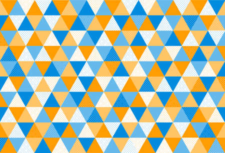 Abstract modern geometric pattern with blue and orange triangle for background. Element design with...