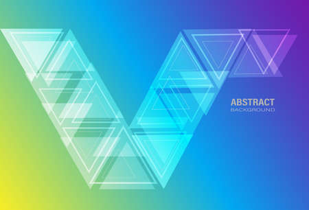 Abstract modern geometric template on gradient background. Element design with triangle and V shape. Vector Illustration.のイラスト素材
