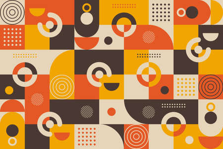 Abstract geometric background, colorful flat design of mosaic pattern with the simple shape of...