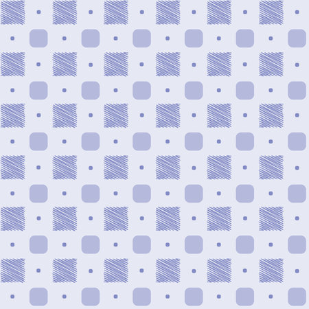 Abstract geometric seamless pattern. Element design with hand-drawn line art of square and polka...