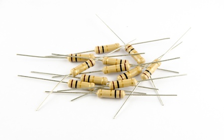 Resistors isolated on white backgroundの写真素材