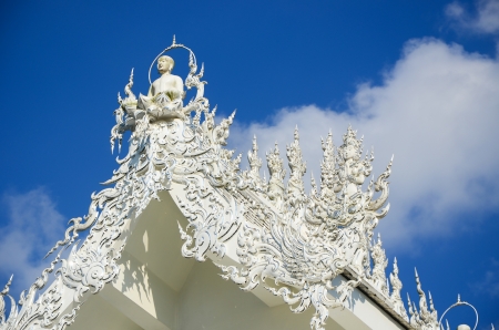 Famous white church in Wat Rong Khun, Chiang Rai province, northの写真素材