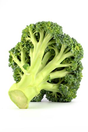 Fresh raw broccoli isolated on white backgroundの写真素材