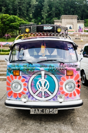 SONGKHLA, THAILAND - November 09   Vintage Volkswagen  car Meeting in  Malaysian Green Camping  at Hatyai Park on November 09,2013 in Songkhla, Thailand のeditorial素材