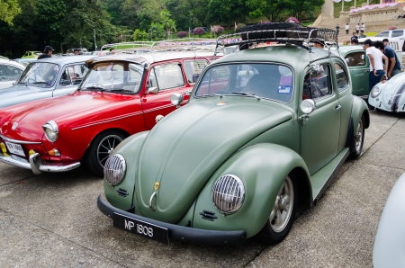 SONGKHLA, THAILAND - November 09   Vintage Volkswagen  car Meeting in  Malaysian Green Camping  at...