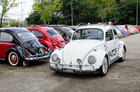 SONGKHLA, THAILAND - November 09   Vintage Volkswagen  car Meeting in  Malaysian Green Camping  at Hatyai Park on November 09,2013 in Songkhla, Thailand のeditorial素材