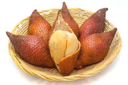 Salak fruit, Salacca ,zalacca  on white backgroundの写真素材