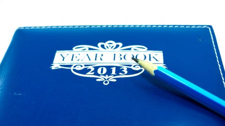 Blue note book of a yearの写真素材