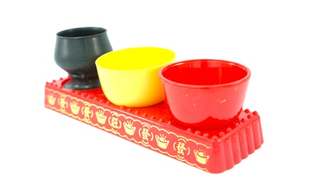 Plastic colourfull bowl modelの写真素材