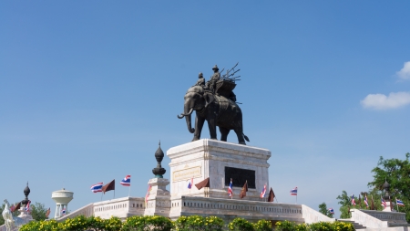 Monument of king naresuan in thailandの写真素材